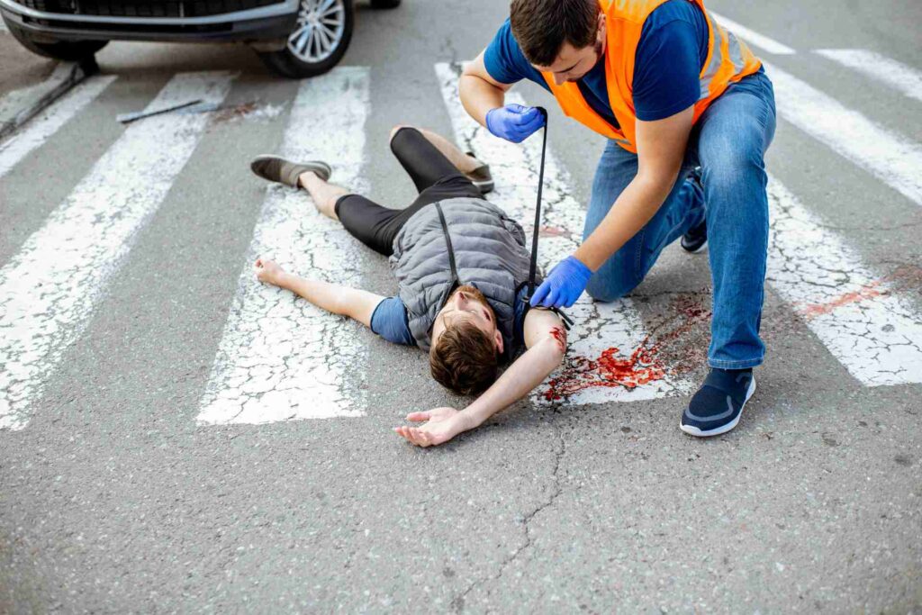 Assisting a person after suffering personal injuries in a car accident