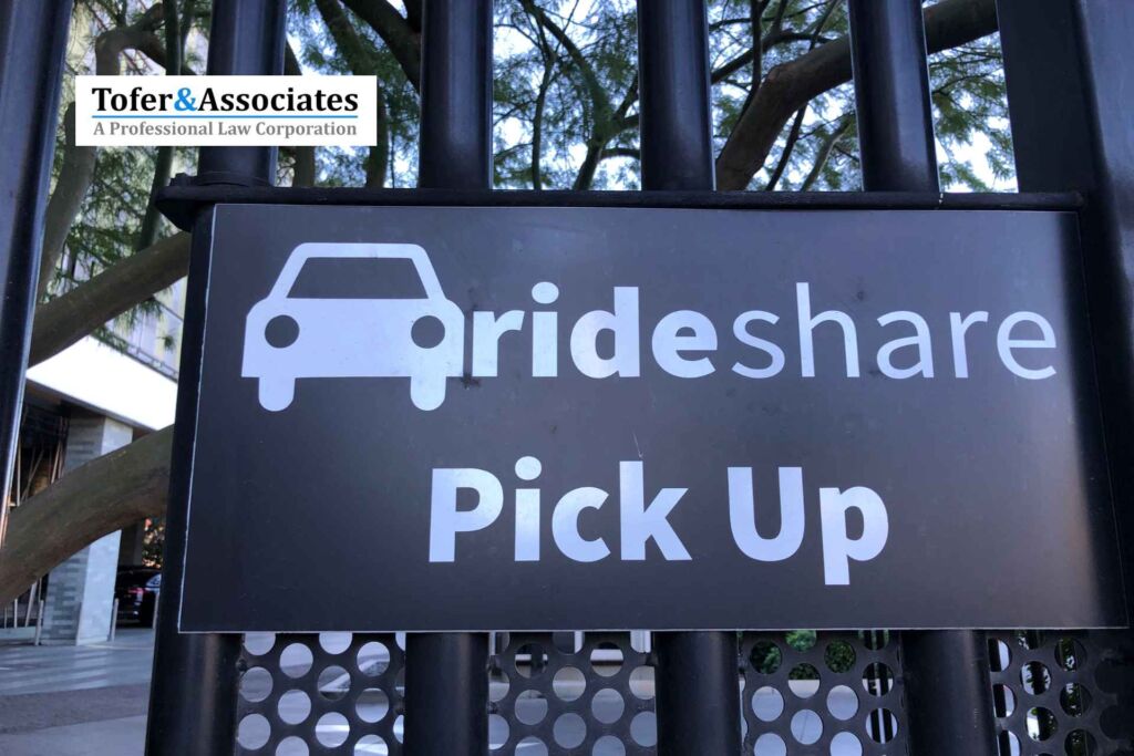 A rideshare pick up sign