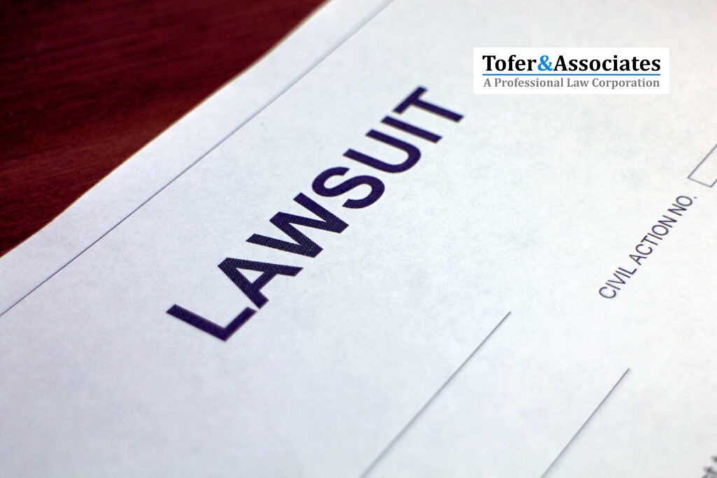 Personal injury lawsuit paper