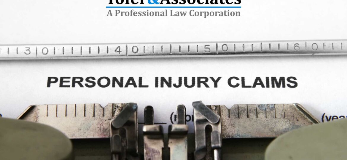 A personal injury claim being filled out